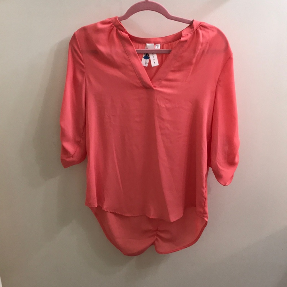 Coral Chiffon Blouse